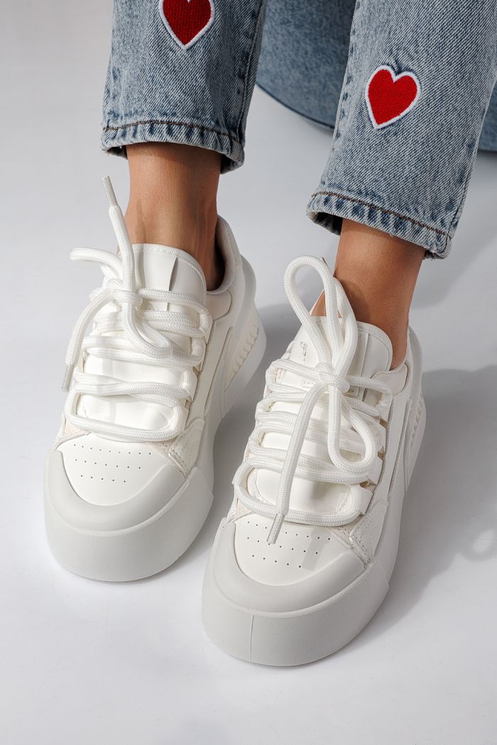 Дамски маратонки бели от еко кожа Corina #24292