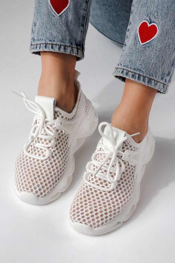 Дамски маратонки бели от текстилен материал Florentina #24313