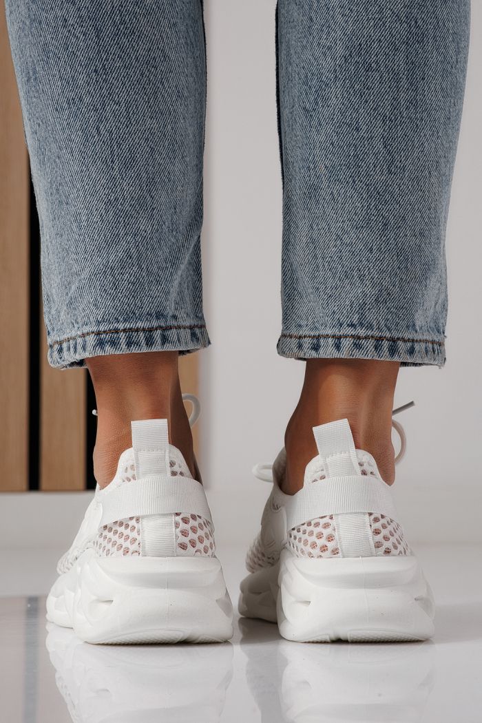 Дамски маратонки бели от текстилен материал Florentina #24313
