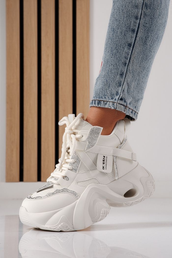 Дамски маратонки бели от еко кожа Alberta #24230