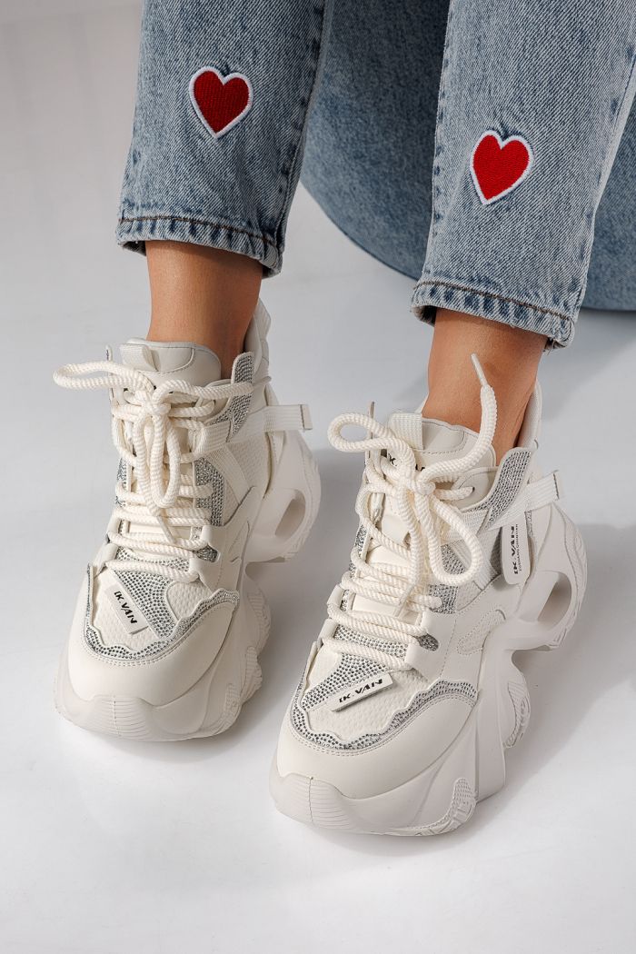 Дамски маратонки бели от еко кожа Alberta #24230