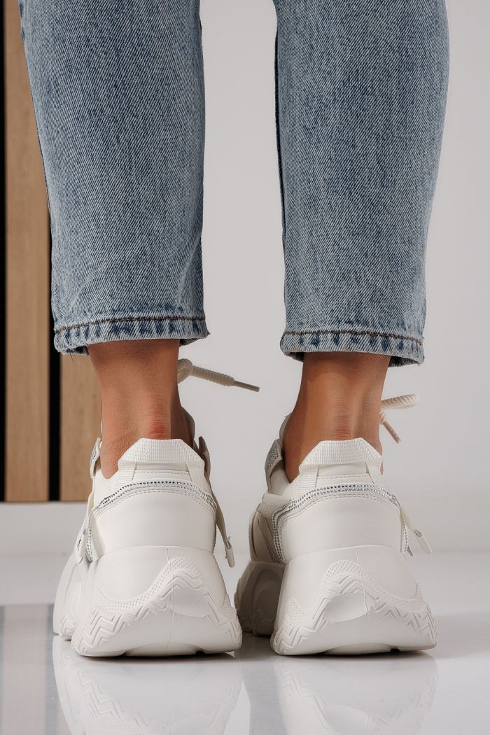 Дамски маратонки бели от еко кожа Zaira #24232