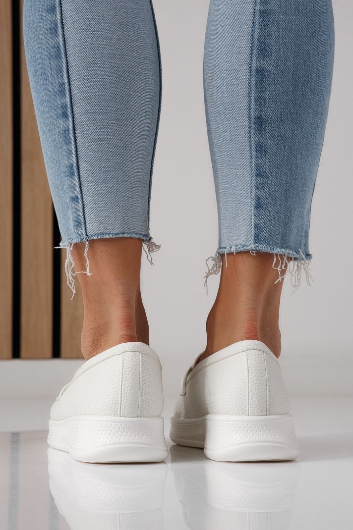 Всекидневни дамски обувки бели от еко кожа Rania #24272