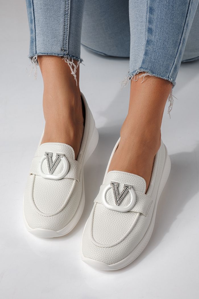 Всекидневни дамски обувки бели от еко кожа Nancy #24269