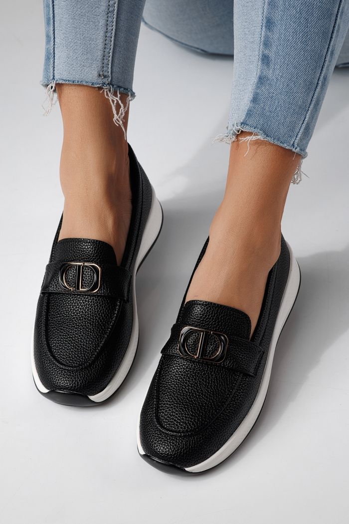 Всекидневни дамски обувки черни от еко кожа Rania #24273