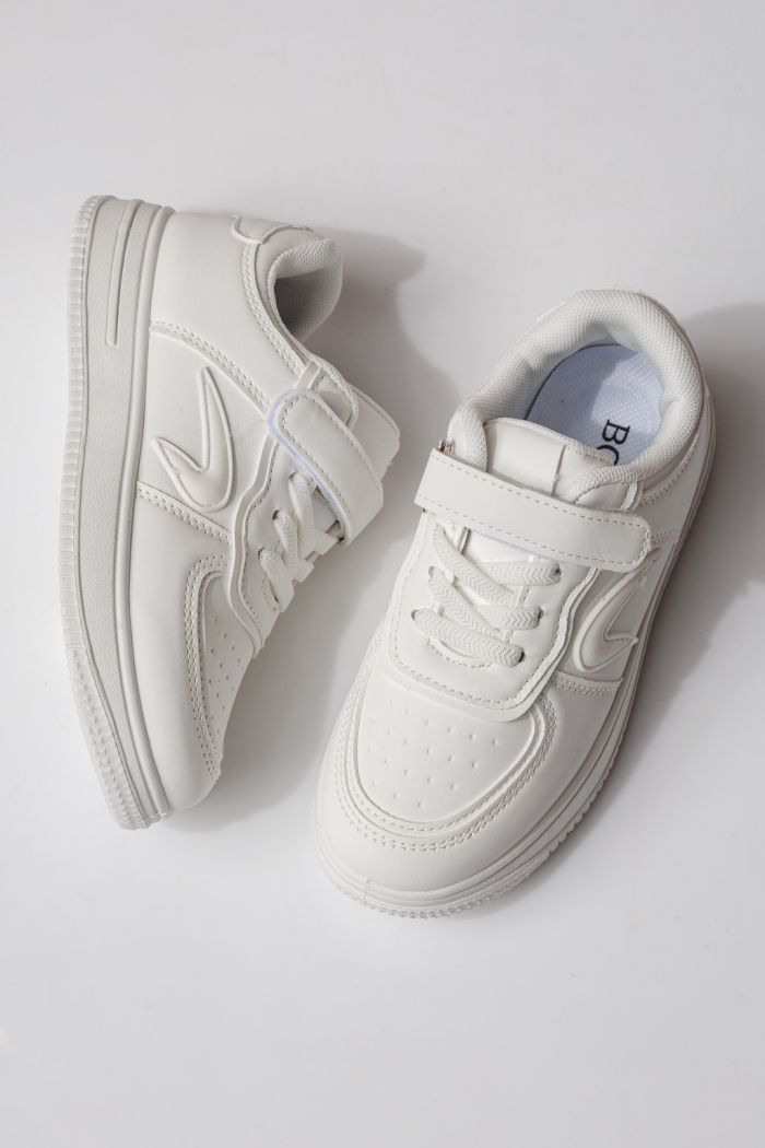 Детски маратонки бели от еко кожа Ema  #24328