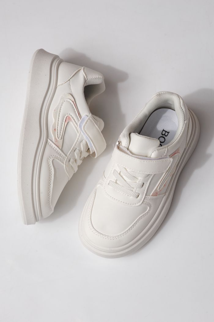 Детски маратонки бели от еко кожа Isabella #24364