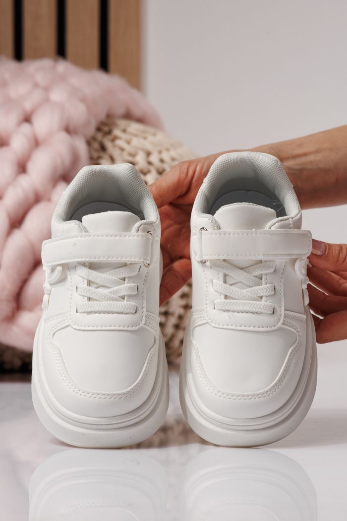 Детски маратонки бели от еко кожа Zaria #24377
