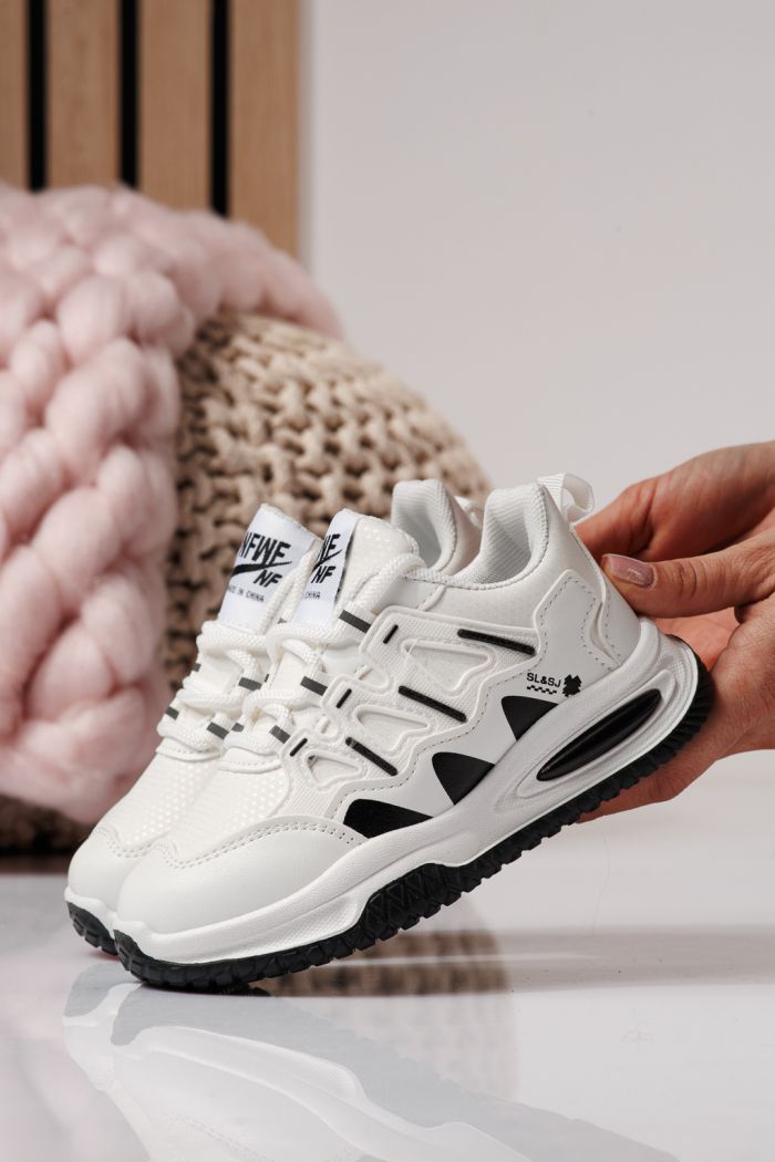 Детски маратонки бели от еко кожа Calista #24365