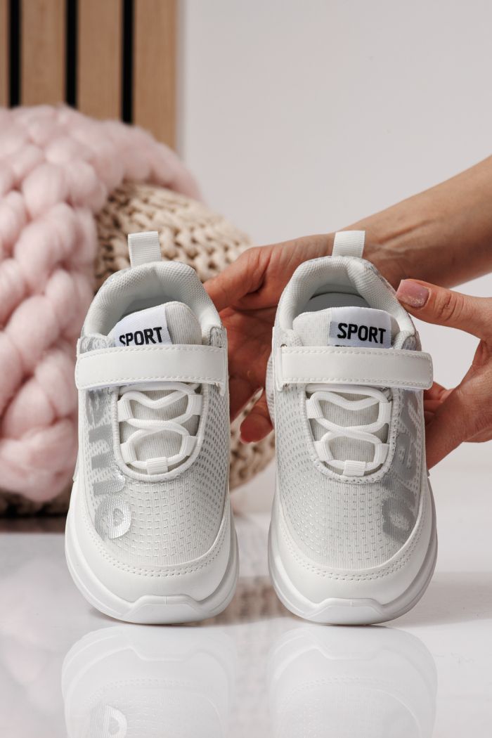 Детски маратонки бели от текстилен материал Freya #24348