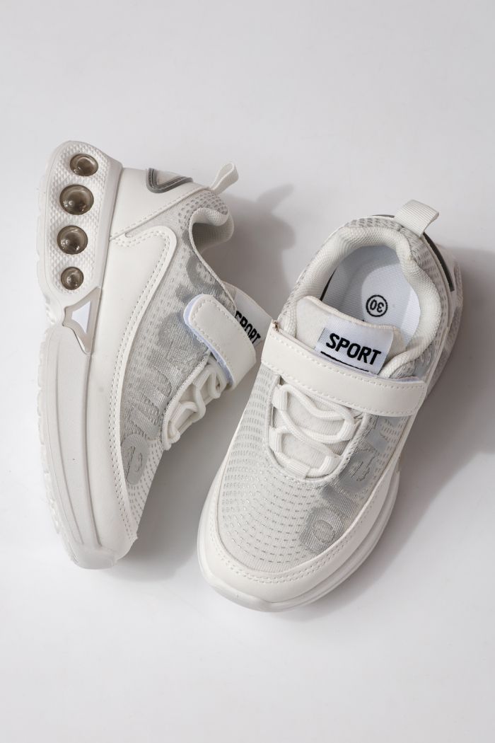 Детски маратонки бели от текстилен материал Freya #24350