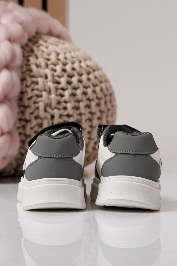 Детски маратонки сиви от еко кожа Isabella #24363