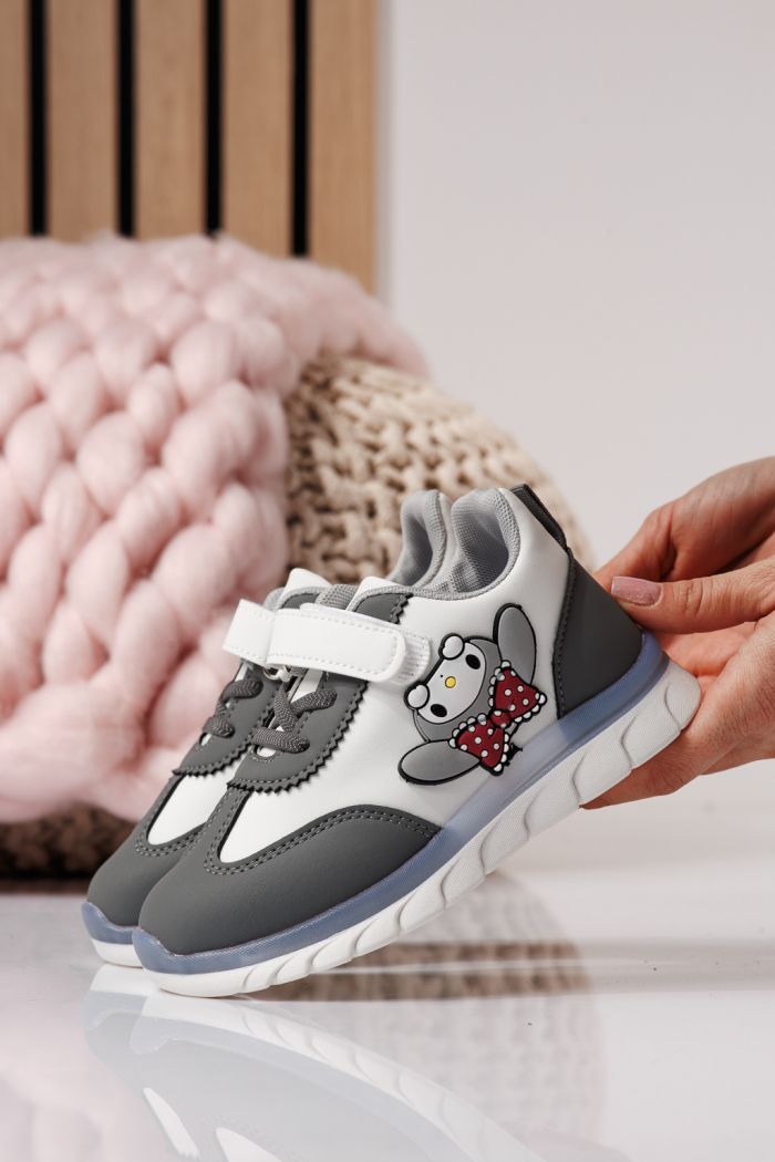 Детски маратонки сиви от еко кожа Luna #24334