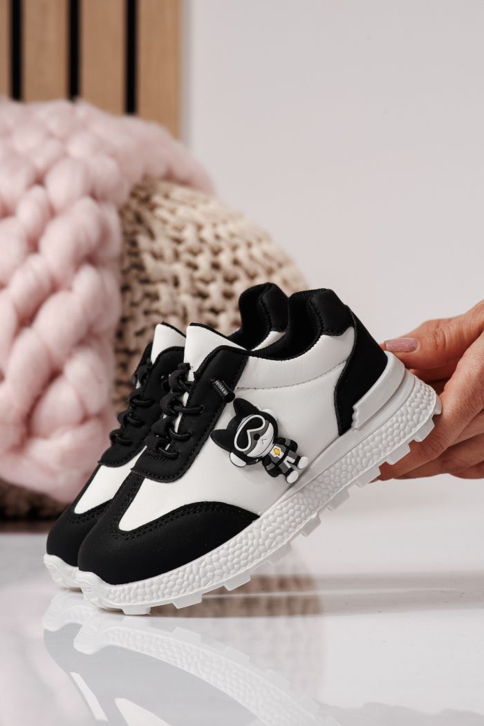 Детски маратонки черни от еко кожа Ana #24383