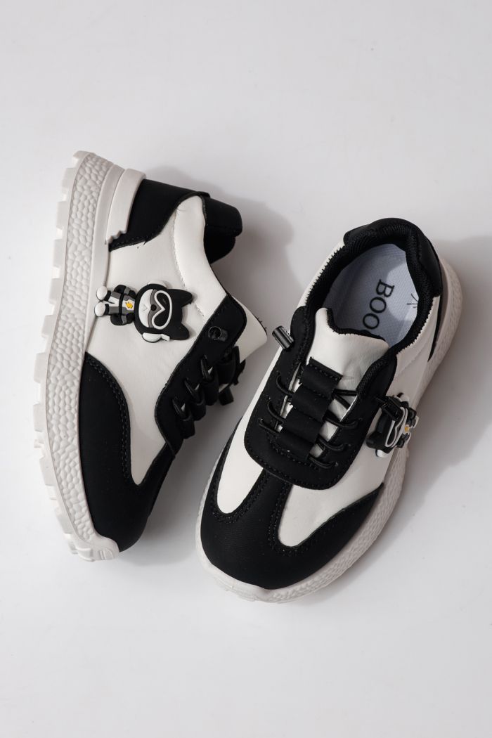 Детски маратонки черни от еко кожа Ana #24383