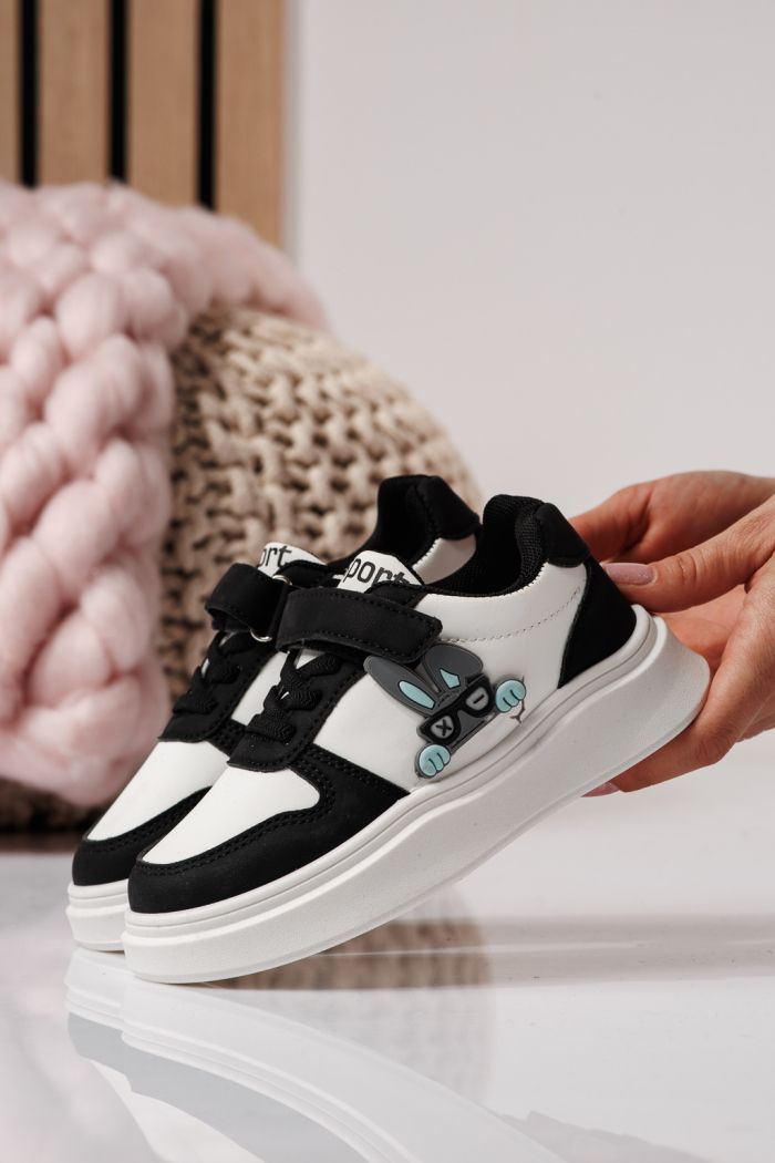 Детски маратонки черни от еко кожа Zaria #24380