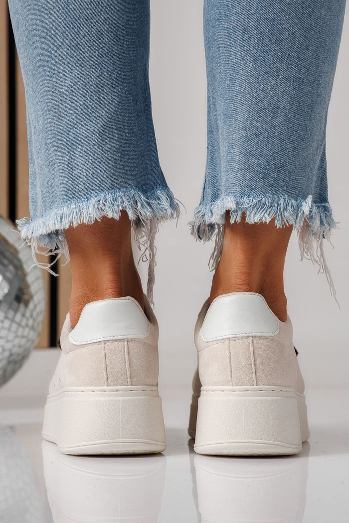 Дамски маратонки бежови от еко кожа Aliss #24316