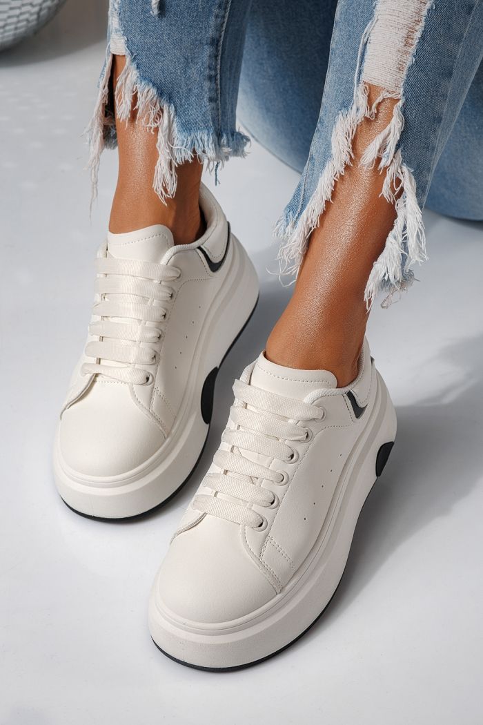 Дамски маратонки бели от еко кожа Anca #24286