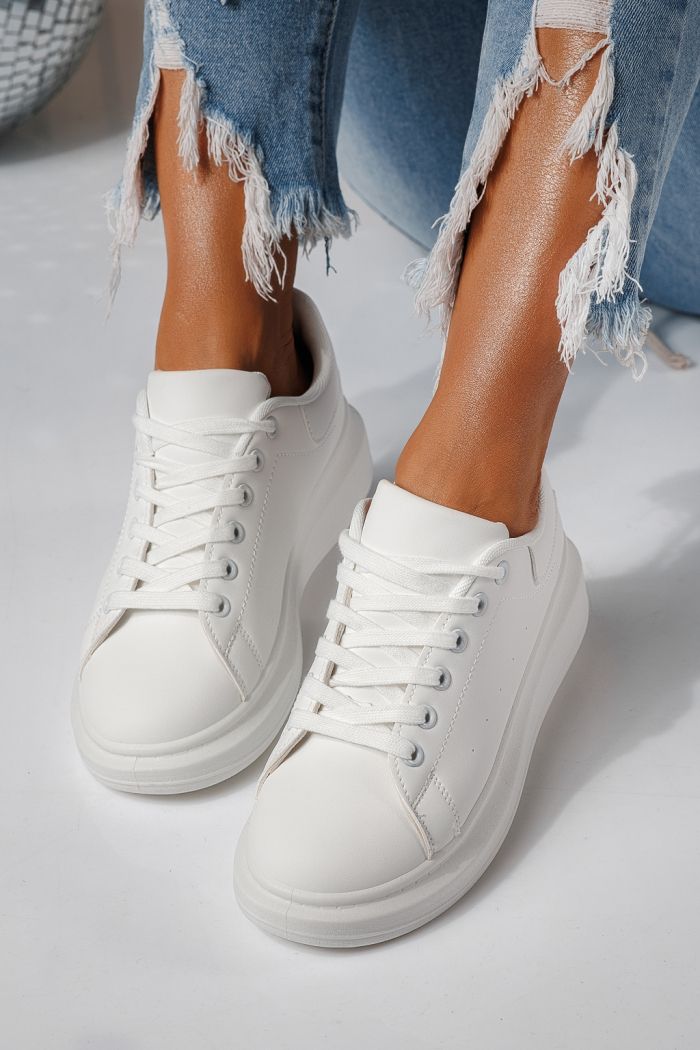 Дамски маратонки бели от еко кожа Sofia #24324