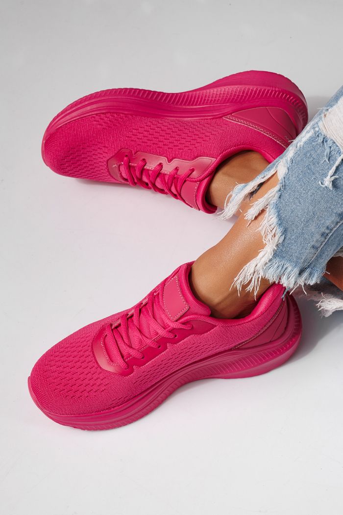 Дамски маратонки розови от текстилен материал Anaiss #24388
