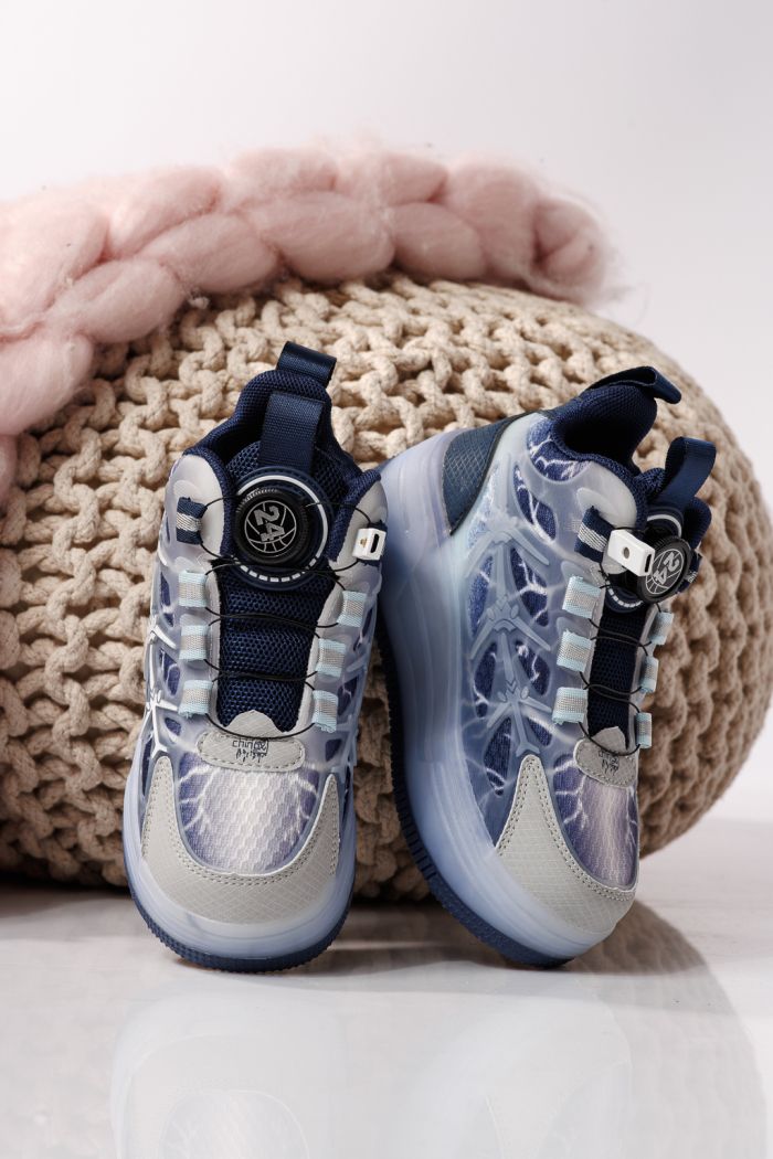 Маратонки с колелца сини от текстилен материал Carla #24394