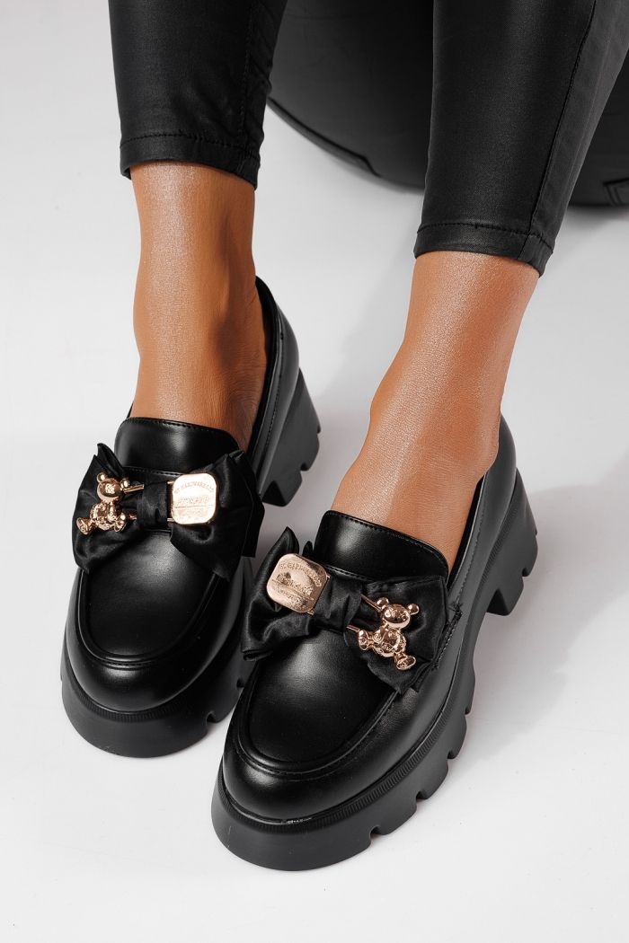 Дамски черни ежедневни обувки от екокожа Наталия #24405