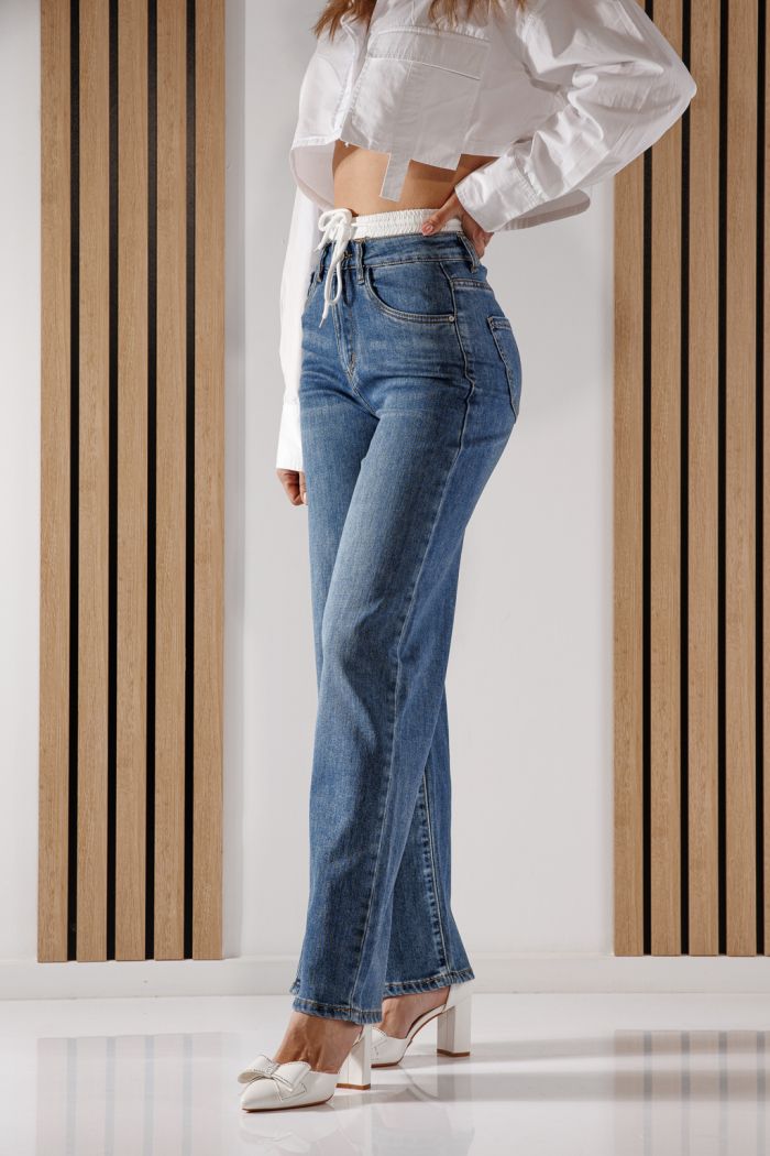 Дънки Wide Leg Дамски Ali сини #A1362