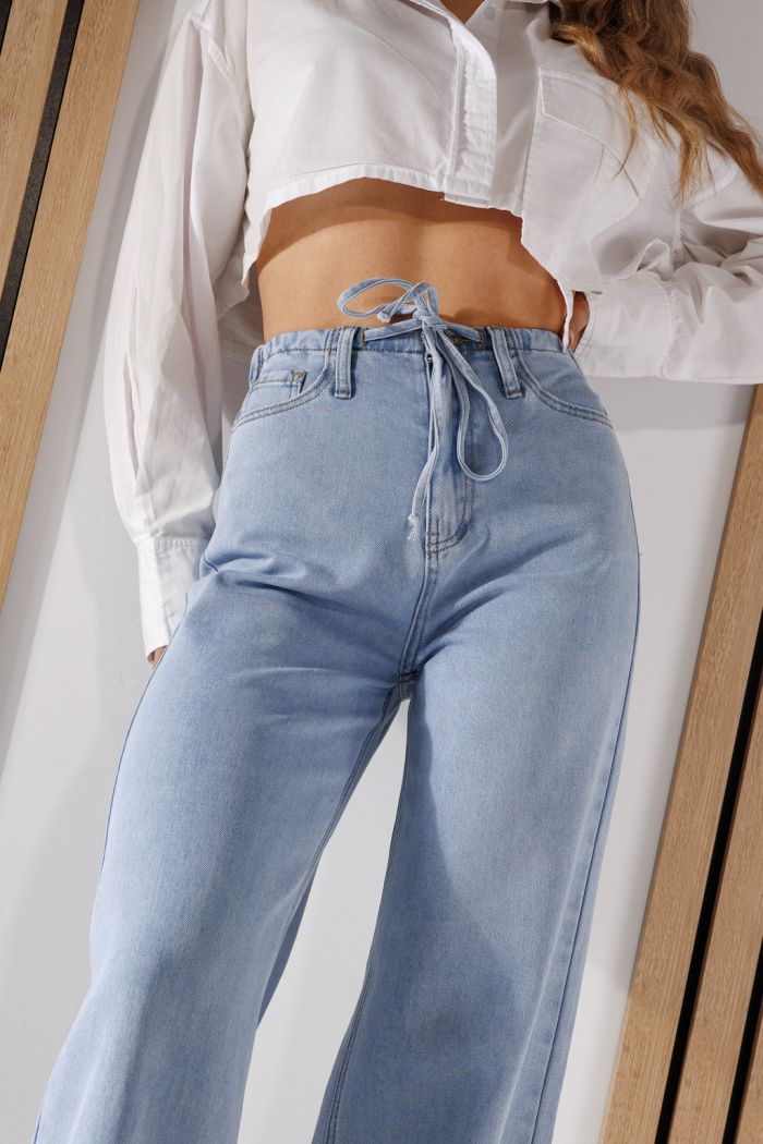 Дънки Wide Leg Fit Дамски Anne сини #A1367