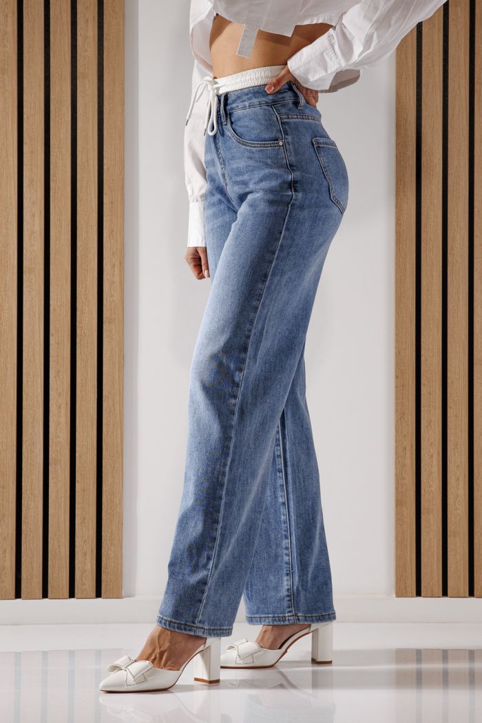 Дънки Wide Leg Дамски Ali сини #A1361