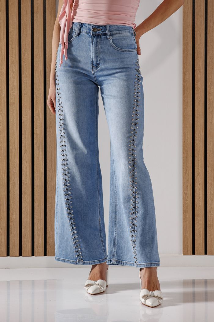 Дънки Wide Leg Дамски Kate сини #A1351