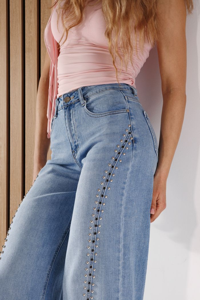 Дънки Wide Leg Дамски Kate сини #A1351