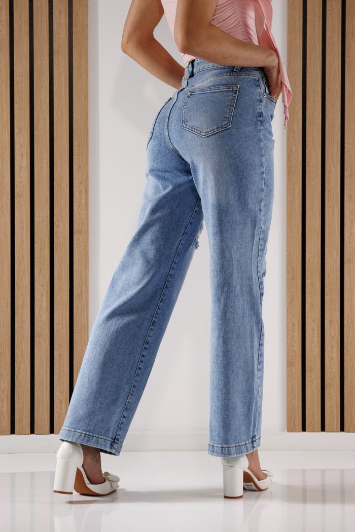 Дънки Wide Leg Дамски Becca сини #A1370