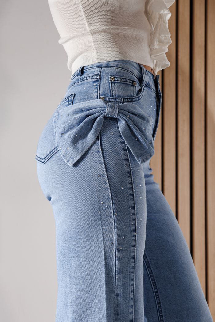 Дънки Разкроени Дамски Amira сини #A1344