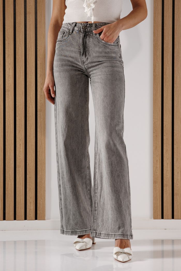 Дънки Wide Leg Дамски Maria сиви #A1348