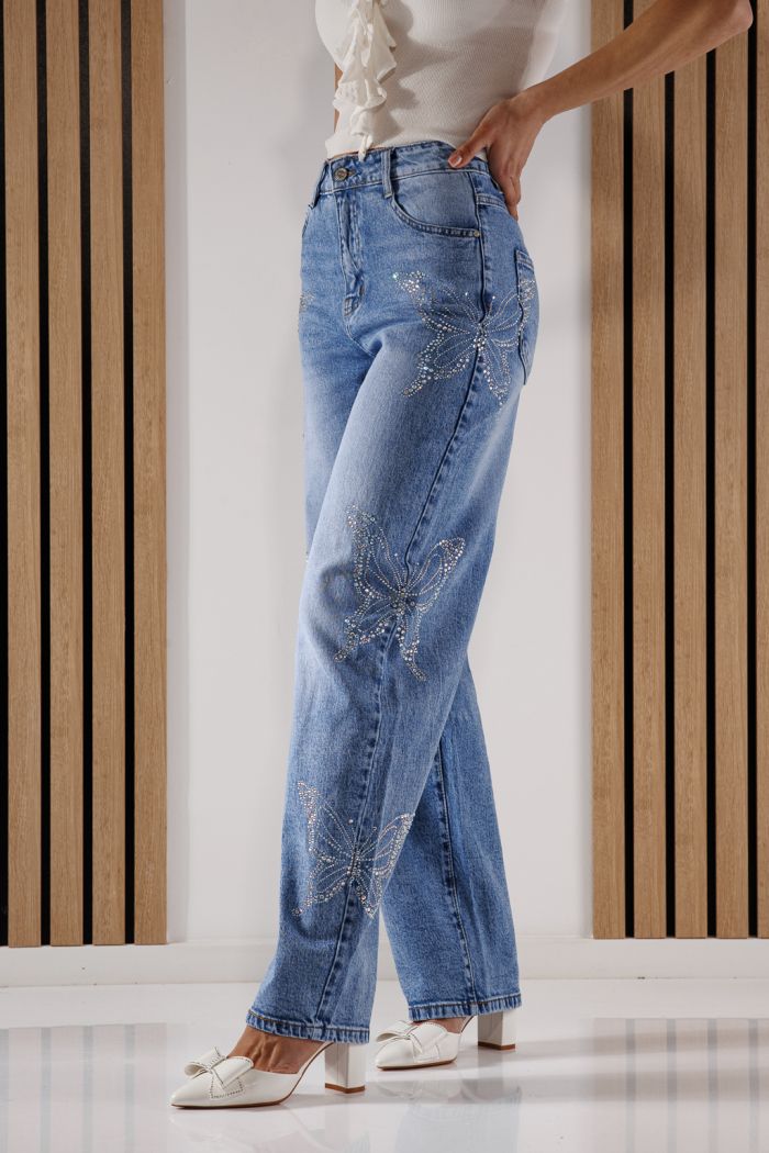 Дънки Разкроени Дамски Isabel сини #A1349