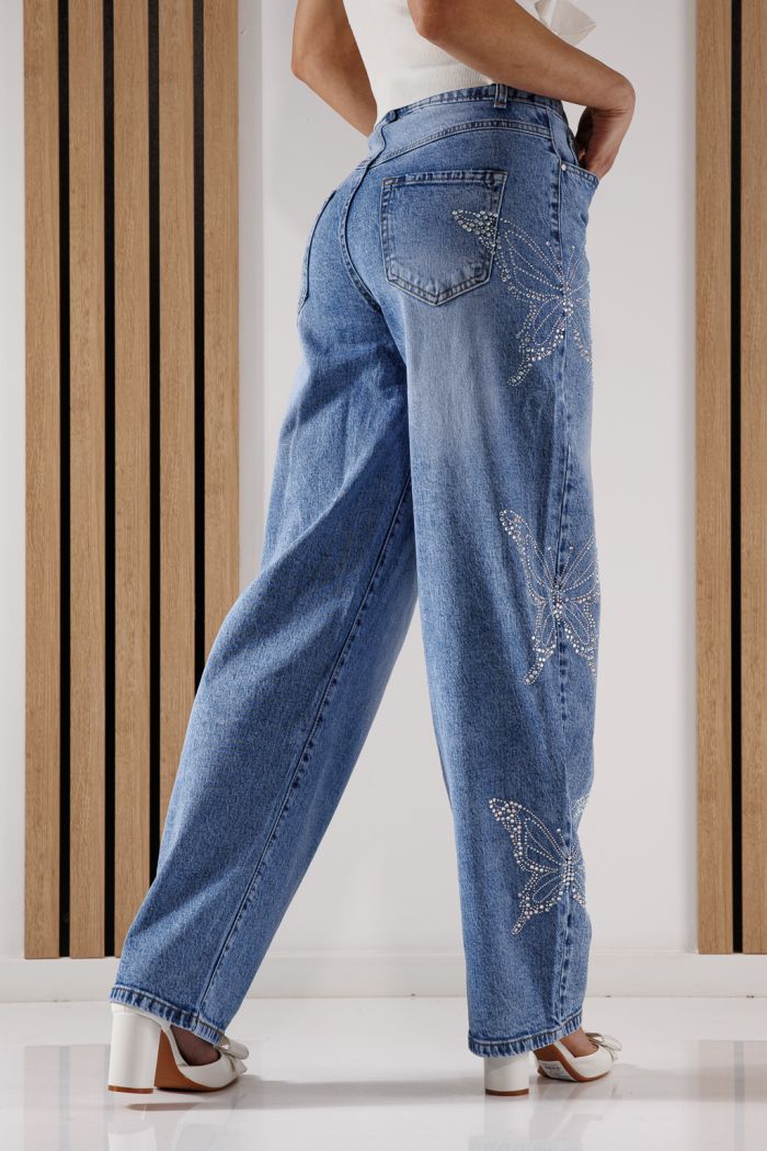 Дънки Разкроени Дамски Isabel сини #A1349