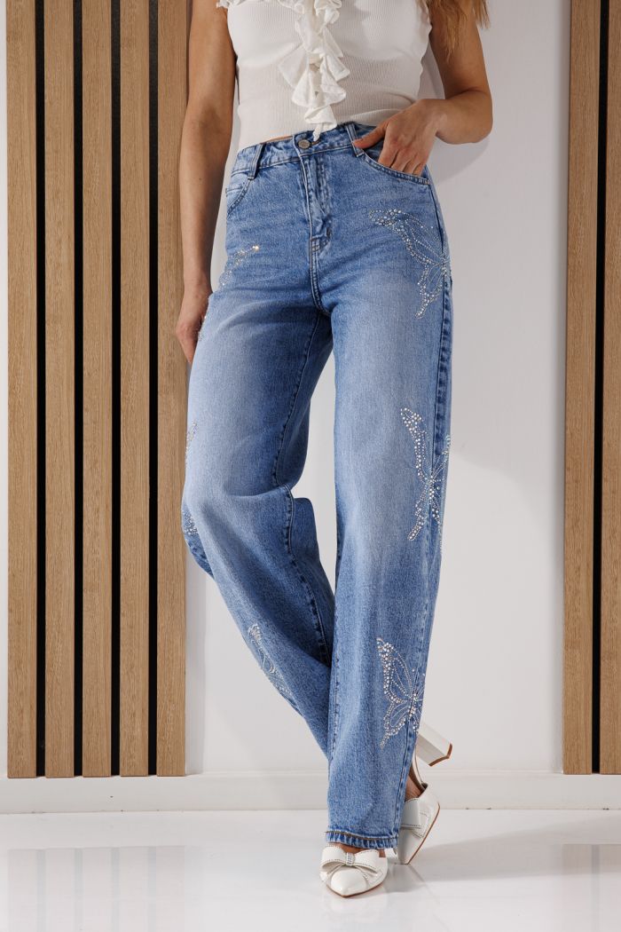 Дънки Разкроени Дамски Isabel сини #A1349