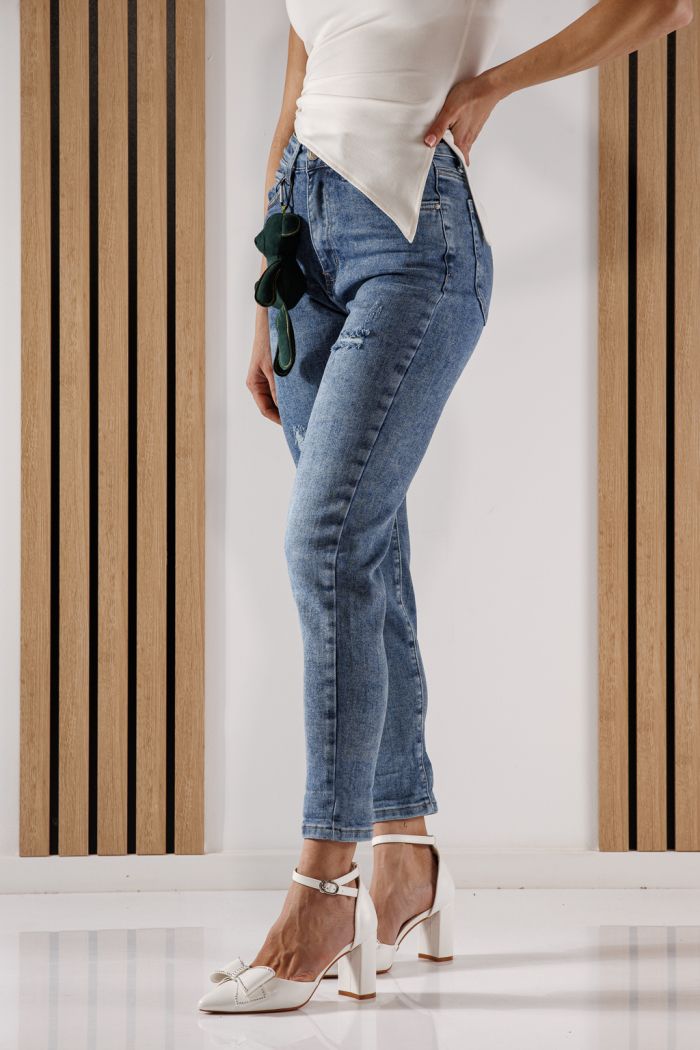 Дънки Baggy Fit Дамски Andreea сини #A1353