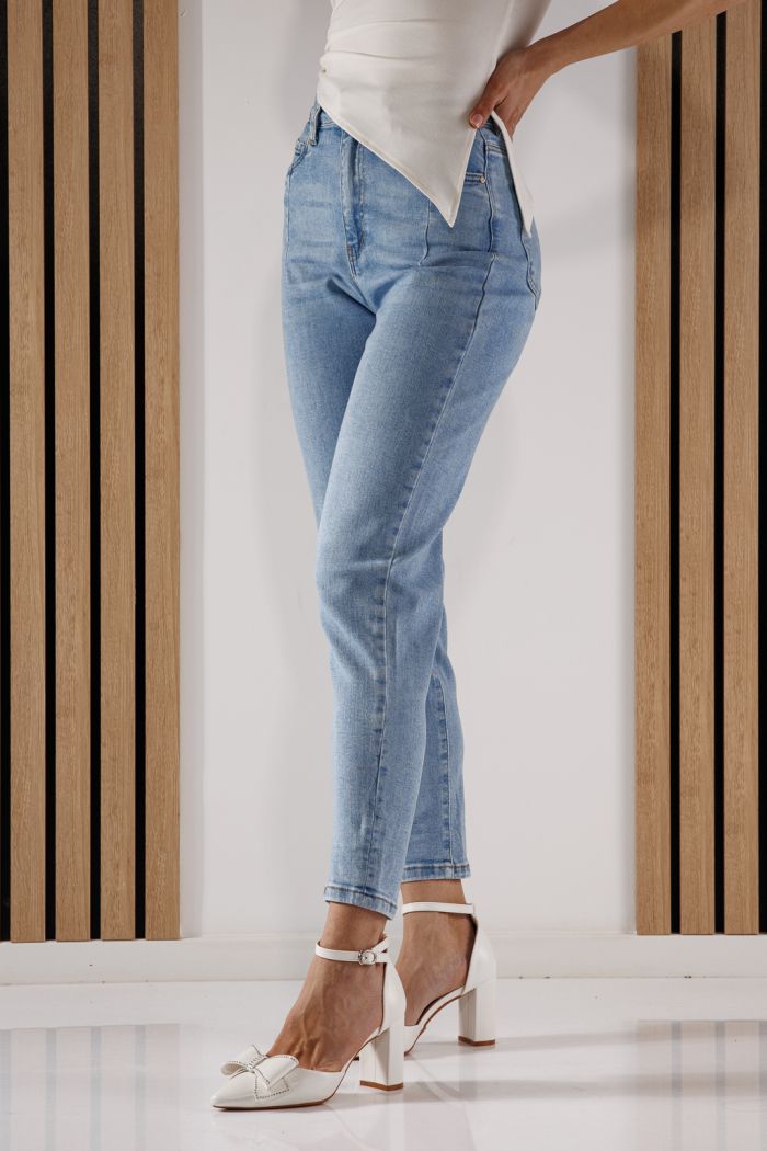 Дънки Baggy Fit Дамски Flori сини #A1352