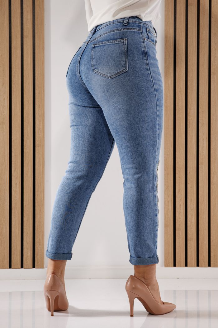 Дънки Mom Fit  Дамски Alexia сини #A1355