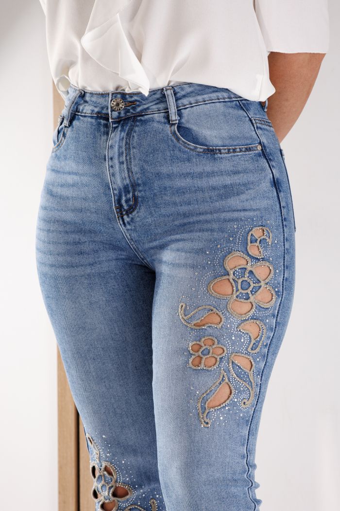 Дънки Mom Fit  Дамски Alexia сини #A1355