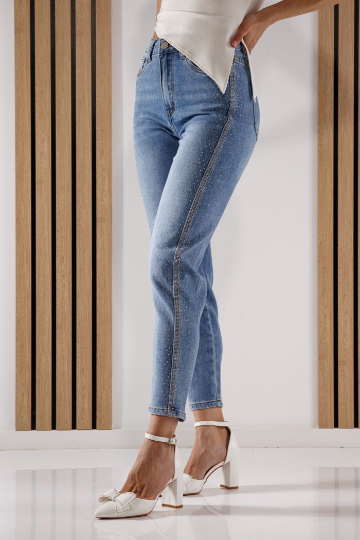 Дънки Baggy Fit Дамски Tina сини #A1365