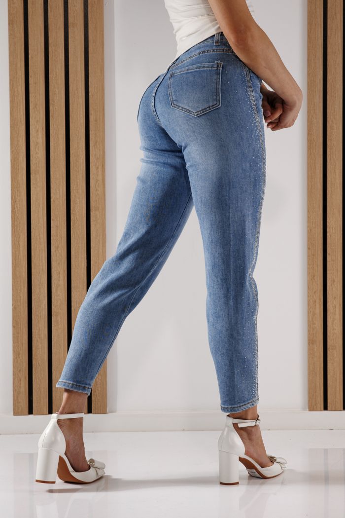 Дънки Baggy Fit Дамски Tina сини #A1365