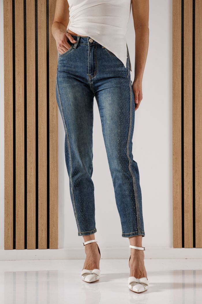 Дънки Baggy Fit Дамски Tina сини #A1364