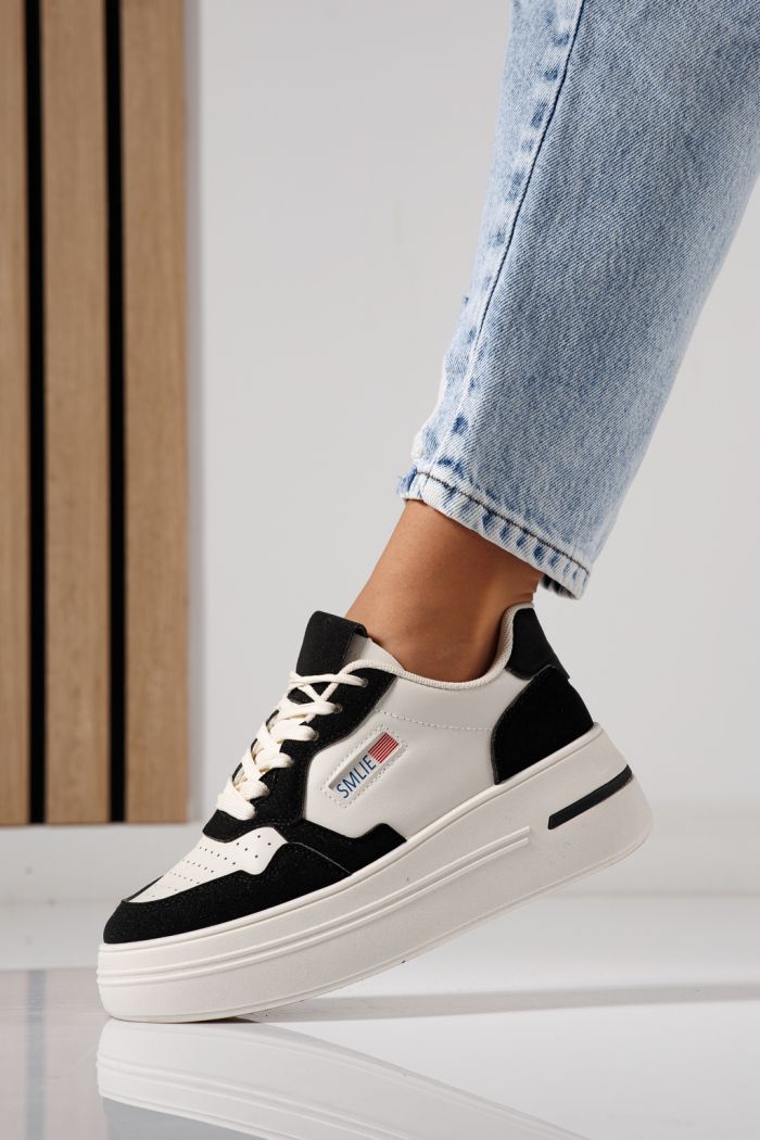 Дамски маратонки черни от еко кожа Sofia #24392