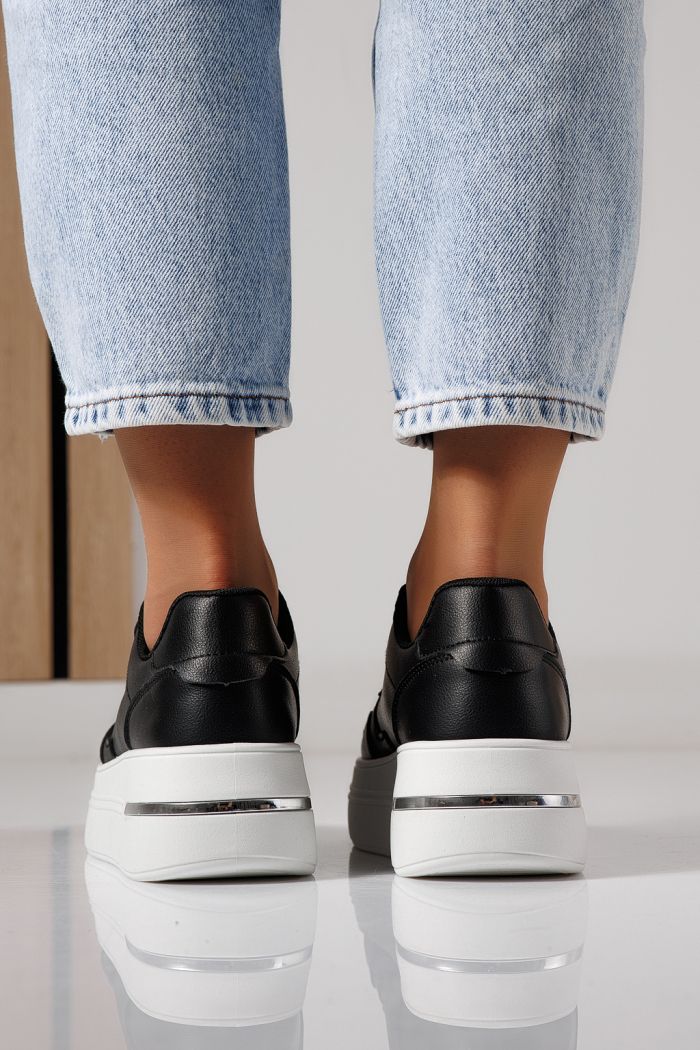 Дамски маратонки черни от еко кожа Sofia #24391