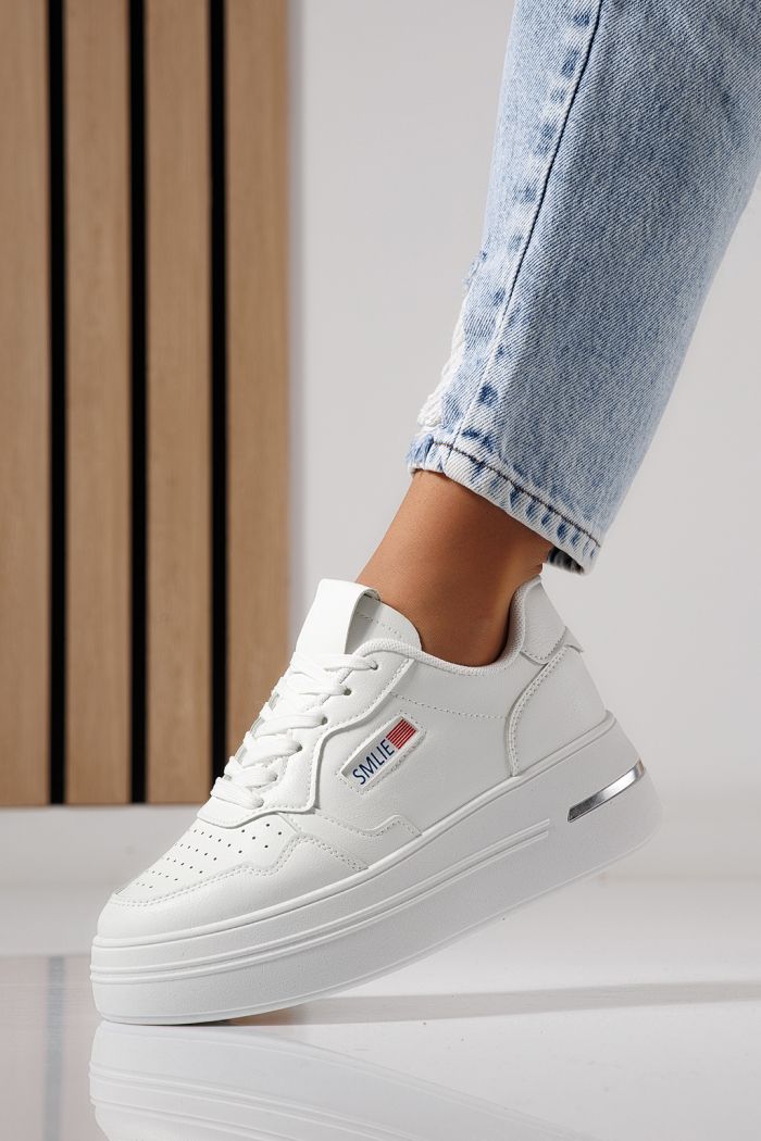 Дамски маратонки бели от еко кожа Sofia #24390