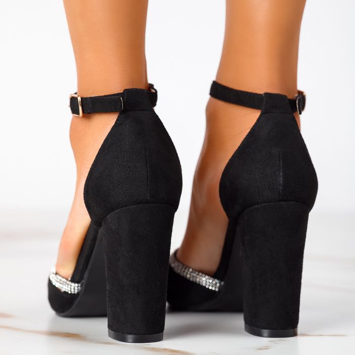 Дамски бели обувки на висок ток от екокожа Карина #24449