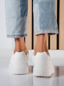 Дамски маратонки бели от еко кожа Mavis #24466