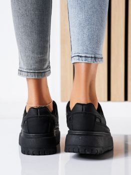 Дамски маратонки черни от еко кожа Mavis #24467